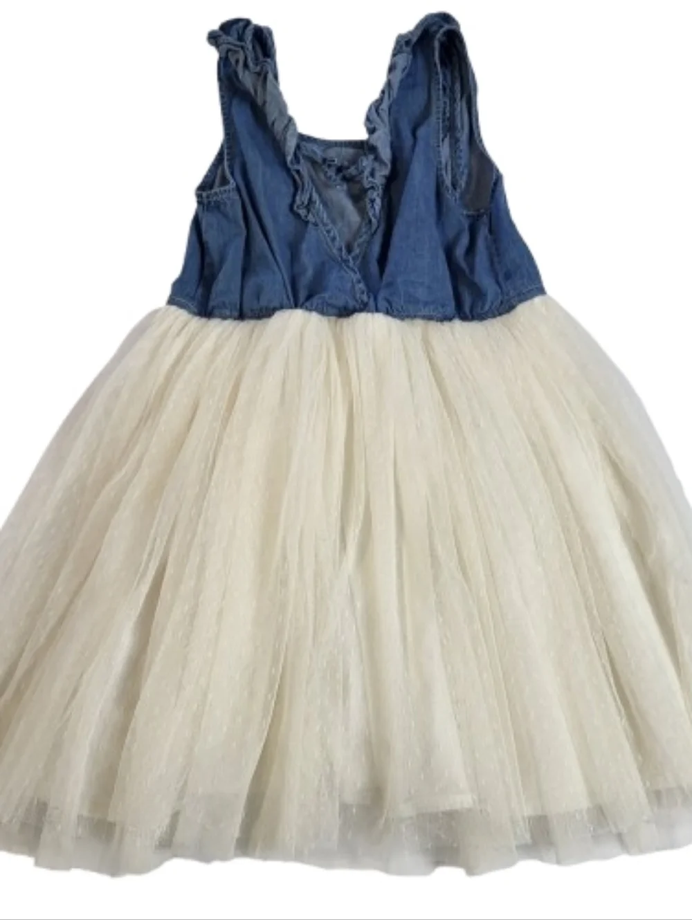 Calvin Klein Girl's Denim and Tulle Tutu Dress Girly Bohemian Size 7